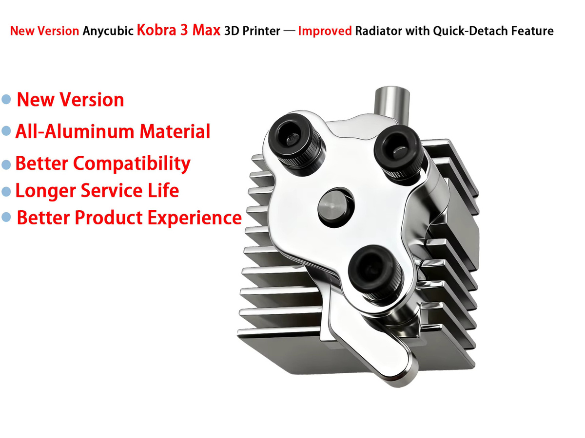 Anycubic Kühlkörper aus Vollaluminiumlegierung in Silber für Anycubic Kobra 3 Max FDM 3D-Drucker - Bild 2
