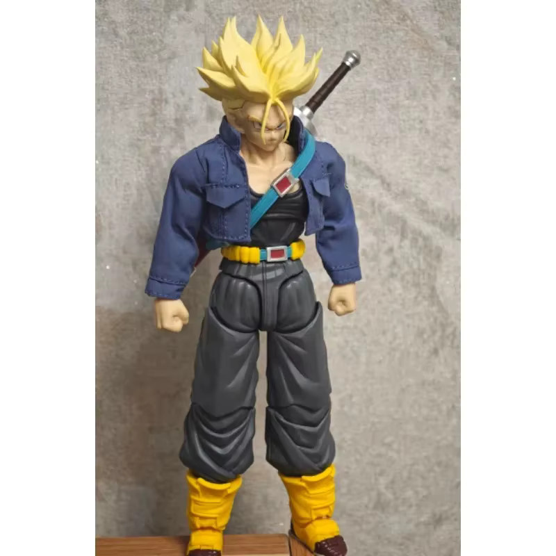 Bandai Dragon Ball Trunks ärmelloser gewöhnlicher Mantel, blaue kurze Jacke, Zubehör, 1/12 Maßstab - Bild 3