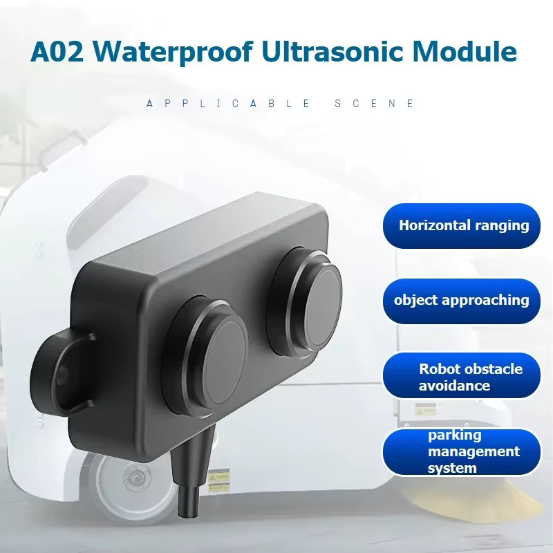 QSZNTEC A02 Ultraschall-Sensormodul in Schwarz mit UART, RS485, I2C und PWM für Roboter und AGV, wasserdicht, Reichweite bis 450 cm - Bild 2