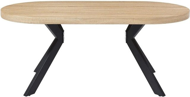 Vente-unique Esstisch Komoni in Schwarz und Naturfarben Hell mit MDF- und Stahlgestell, Breite: 180 cm - Bild 1