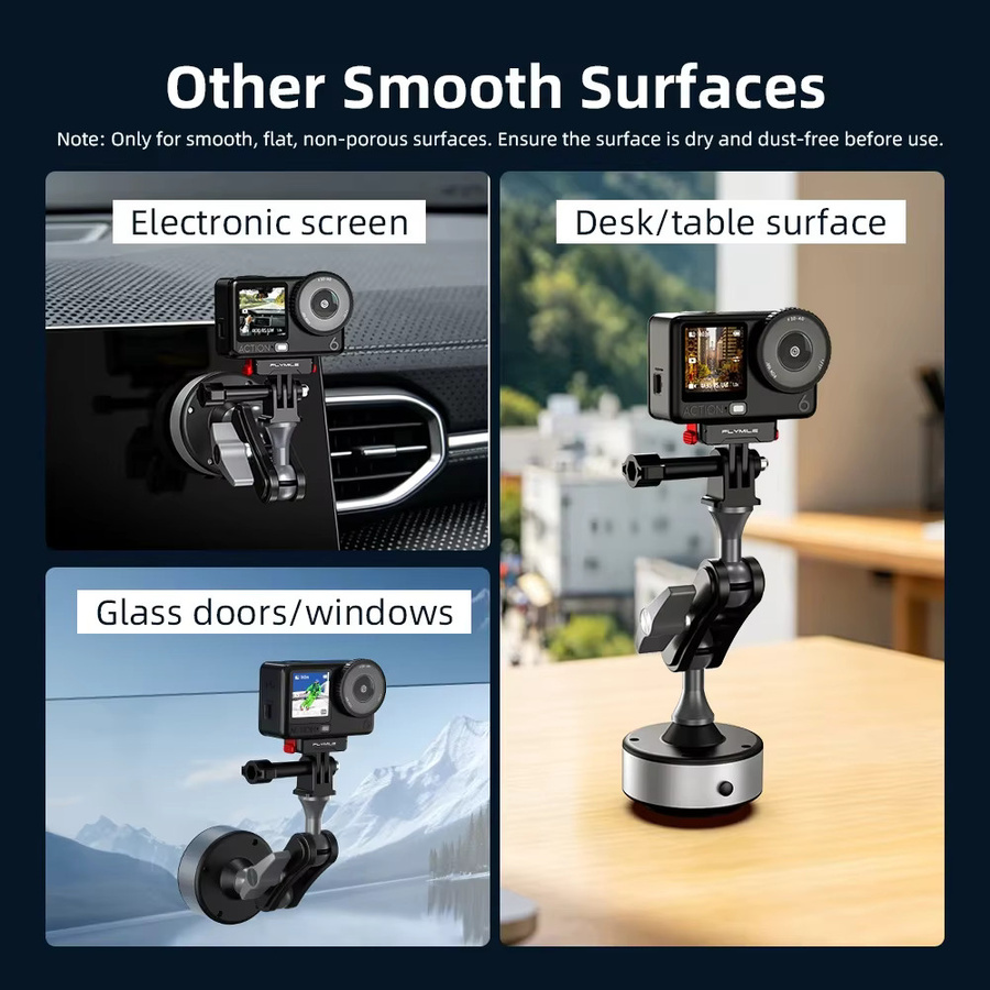 SZKOSTON Elektrische Auto-Saugnapfhalterung für Insta360 X4 X5 GoPro 13 12 11 10 9 8 und DJI Action 6 5 4 Pocket 4 Schnellwechsel-Halterung - Bild 3