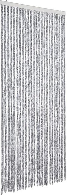 vidaXL Fliegenvorhang aus Chenille in Weiß und Grau, B/H: 100 x 230 cm - Bild 1