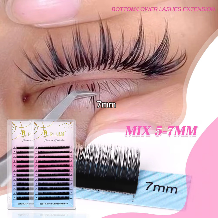 RUJADE Einzelwimpern Faux-Nerz, 5-8mm, Matte Black, Unisex - Bild 4
