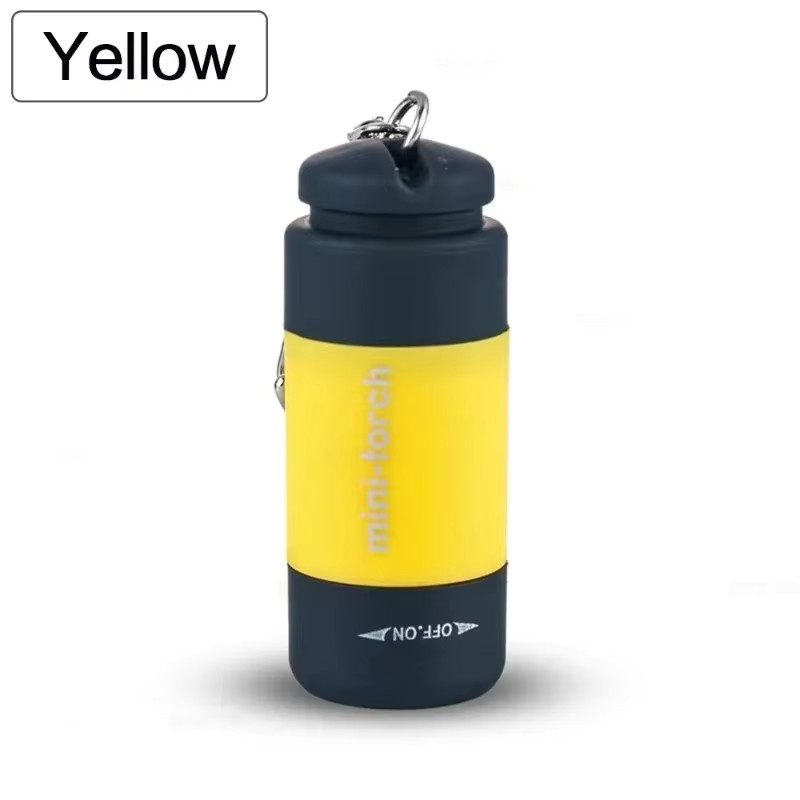 QHSPE Mini-LED-Taschenlampe als Schlüsselanhänger, USB wiederaufladbar, wasserdicht, Schwarz - Bild 7