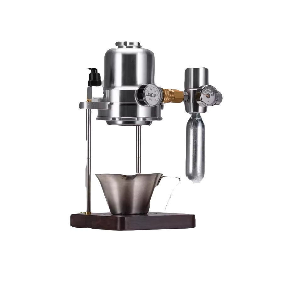 YunlinLi Manueller Tragbarer Espresso-Kaffeebereiter mit Mini-Luftpumpe in Silber - Bild 5