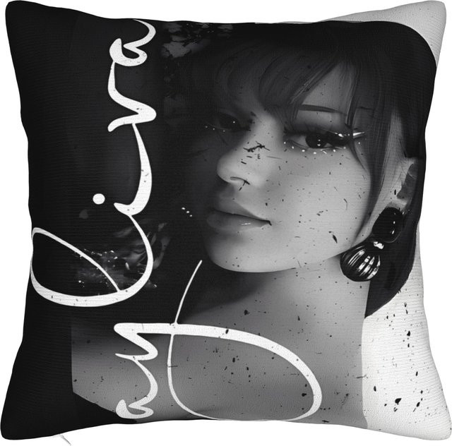 Ayliva Kissenbezug mit schwarzem Herz im Kawaii-Design, quadratisch, Farbe: Schwarz, B/T: 40 x 40 cm - Bild 1