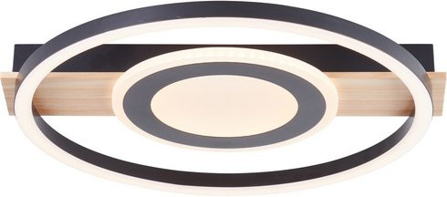 Brilliant LED-Deckenleuchte Maureen in Schwarz, Holz und Beige mit 21W und 2310lm, Warmweiß 3000K - Bild 1