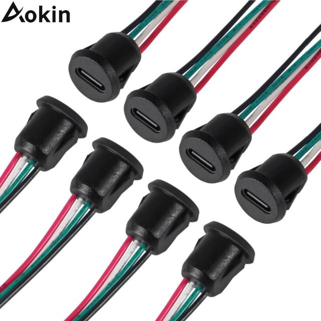 AOKIN USB-C 4-Pin Ladeanschluss Weibliche Buchse Schwarz - Bild 1
