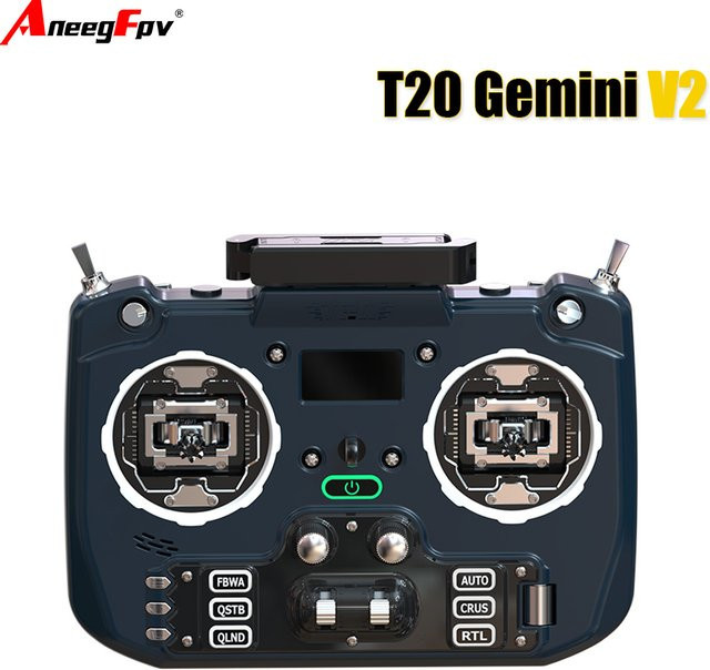 Jumper T20 Gemini V2 Radio Controller mit Diversity ELRS 2,4 GHz und Dual-Frequenz Dual-Antenne in Blau für FPV-Drohnen mit EdgeTX - Bild 1