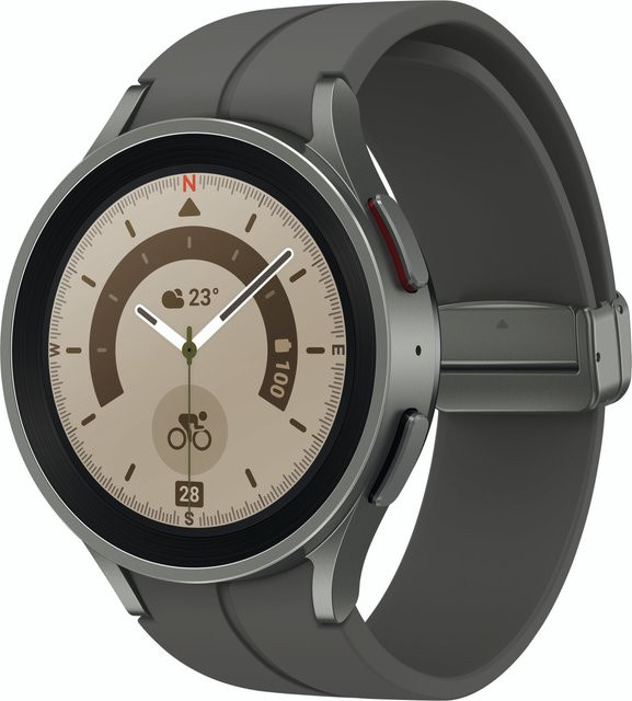 Samsung Galaxy Watch5 Pro Smartwatch in Grau mit Titan-Gehäuse, Android-Kompatibilität, Bluetooth und GPS, wasserfest - Bild 1