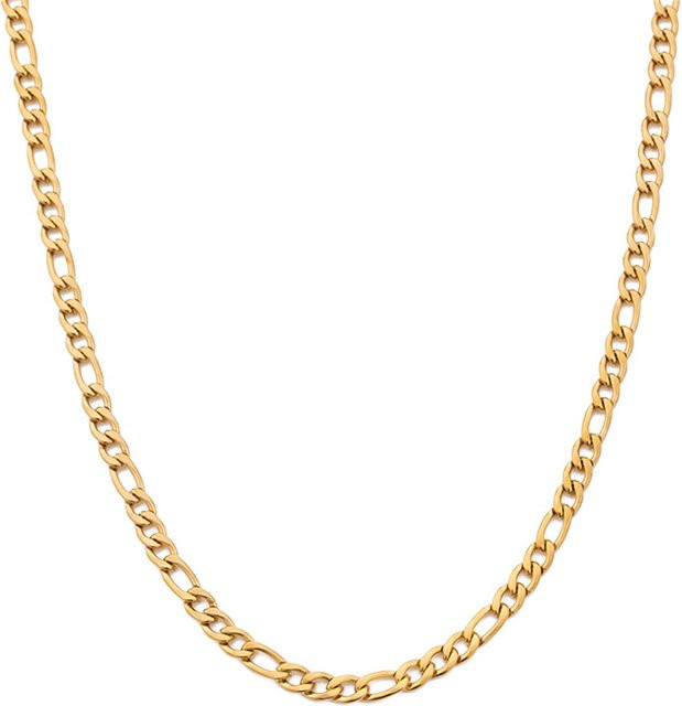 MAGIC ZONE Halskette Figaro Gliederkette, Edelstahl, Gold, Unisex, Vintage - Bild 1