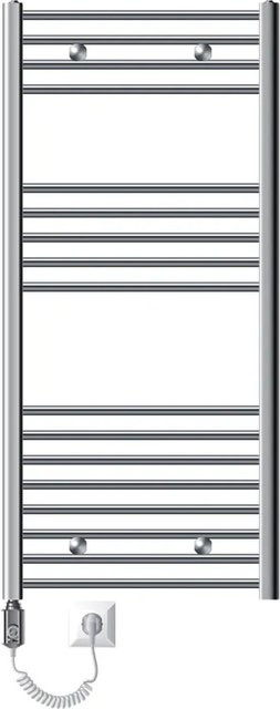 LuxeBath Elektrischer Badheizkörper mit 1200W Heizstab in Chrom, B/H: 60 x 120 cm - Bild 2