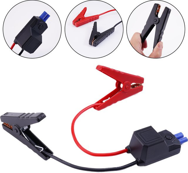 12V Starthilfekabel mit Krokodilklemmen, EC5-Stecker und USB-C Anschluss in Rot für Auto- und LKW-Zubehör - Bild 1