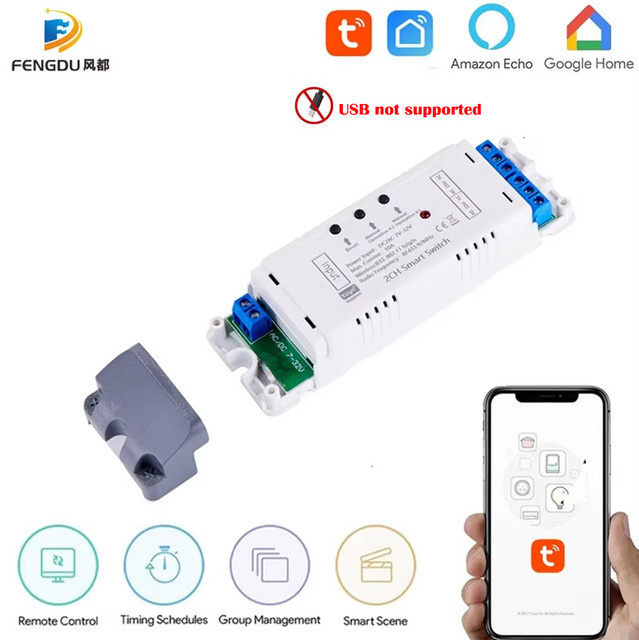 Tuya Smart Home 2CH Wifi Schalter Alexa kompatibles drahtloses Relais Modul - Bild 1