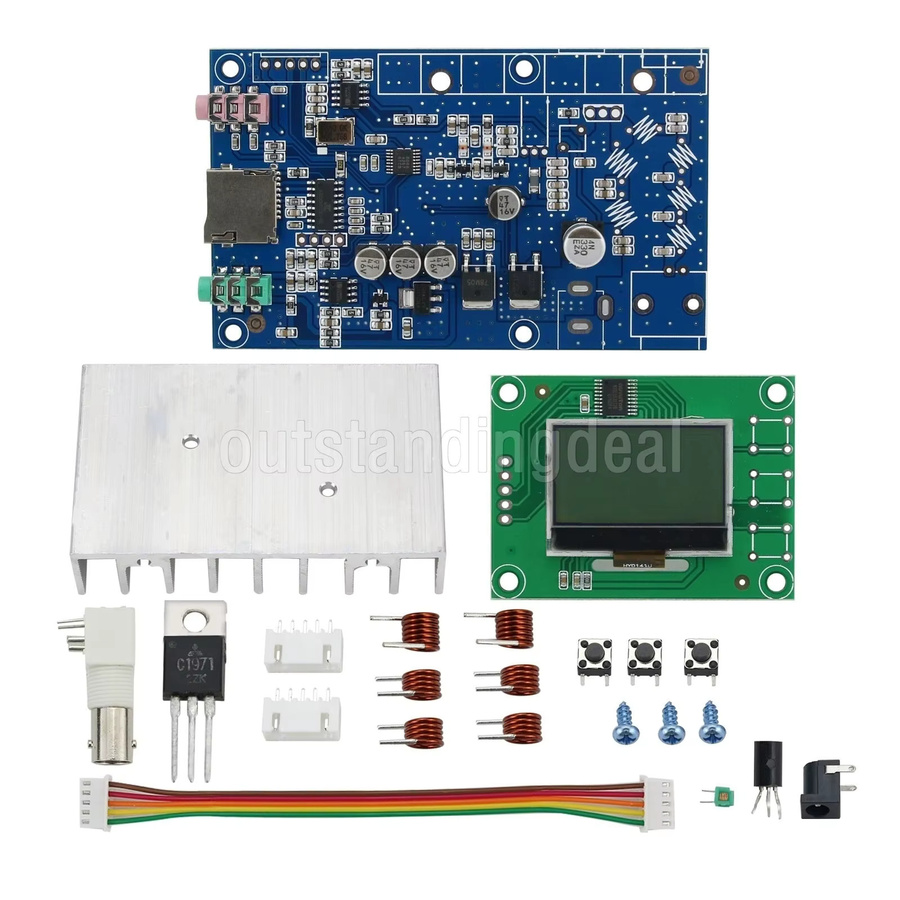 Cmaos DIY-Bausatz Stereo PLL FM-Sender-Set mit LCD-Anzeige, einstellbarer Frequenz und Lautstärke, Blau, 76-108 MHz - Bild 2