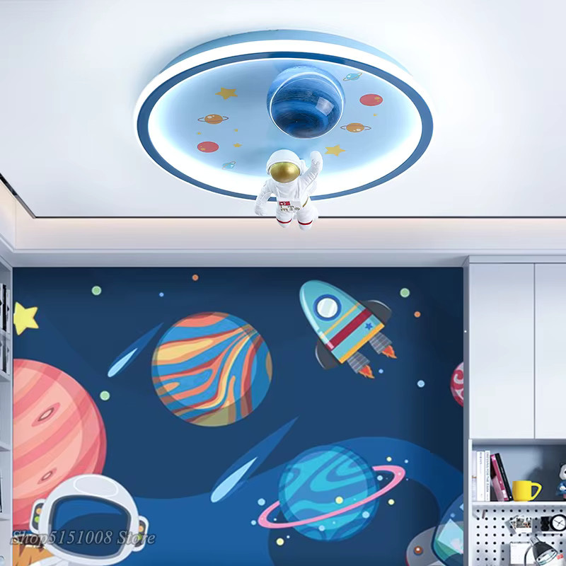 LZPZ RUI LED Deckenlampe Astronaut Blau Rund für Kinderzimmer im Nordic Design - Bild 2