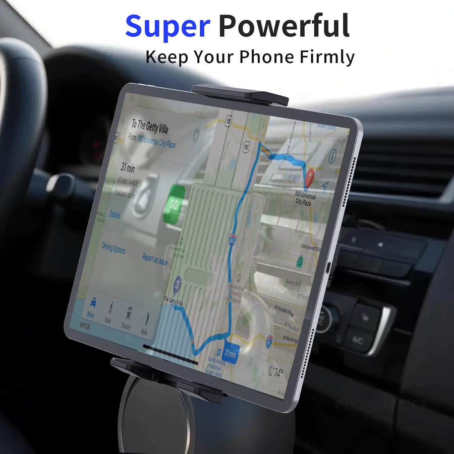 Homhu Universal Tablet Ständer für das Auto mit CD-Slot Halterung in Schwarz für iPad Pro, Air, Mini sowie iPhone, Xiaomi und Samsung Smartphones - Bild 1