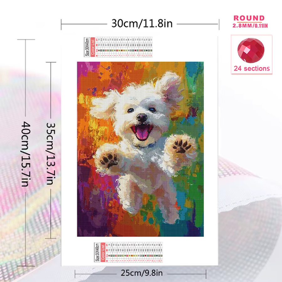 Momoart Diamantmalerei Hunde-Motiv, Diamant-Mosaik Bastelset, adults - Bild 2