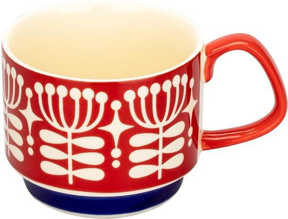 Yiran Furniture Keramik-Kaffeetassen-Set mit floralem Design, Mehrfarbig, 300 ml - Bild 1