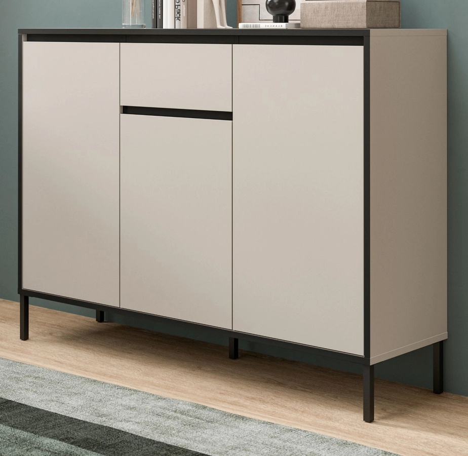 Inn.Furn Sideboard Torello modern in Kaschmir und Schwarz, Breite: 136 cm - Bild 1