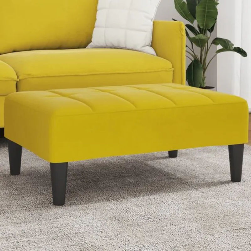Fußhocker Vidaxl in Gelb aus Samt, modern, B/T/H: 77 x 55 x 31 cm - Bild 1
