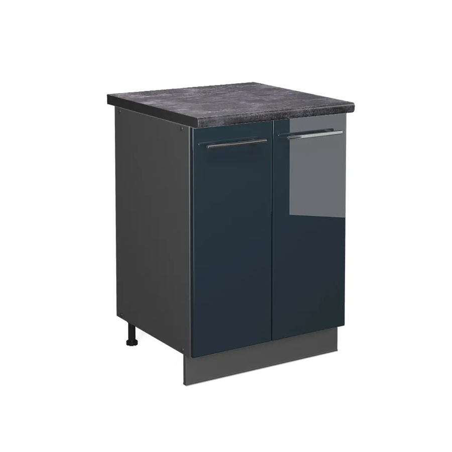 Vicco Küchenunterschrank Fame-Line in Dunkelblau Hochglanz und Anthrazit, Breite: 60 cm - Bild 2