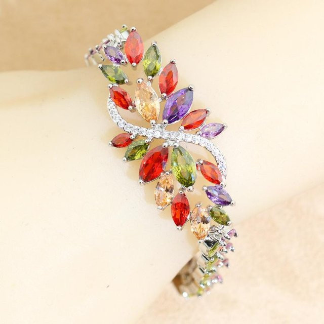 Armband, Mehrfarbiger Kristall, Glas, Damen - Bild 1