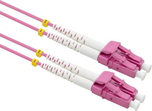 VALUE Glasfaser LWL Anschlusskabel Multimode OM4, 1x LC auf 1x LC, 50/125 µm, Länge: 1,00 m, Violett - Bild 1
