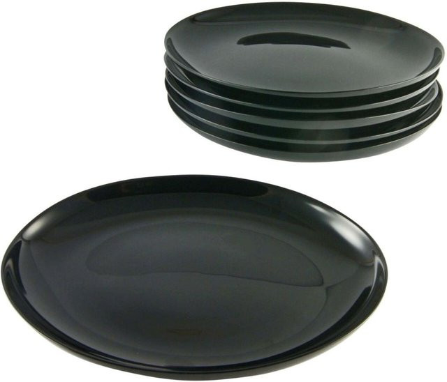 CreaTable Italien Party Barbecue-Teller, schwarz, oval, 6er-Set, Durchmesser: 33 cm, Höhe: 3 cm - Bild 1