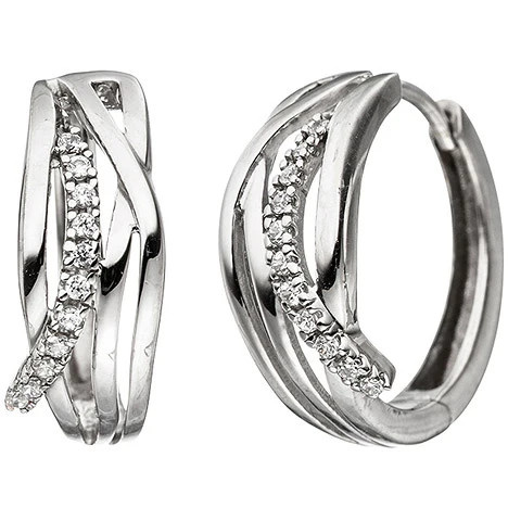 Colfem Creolen 333 Weißgold, Zirkonia, Unisex - Bild 1