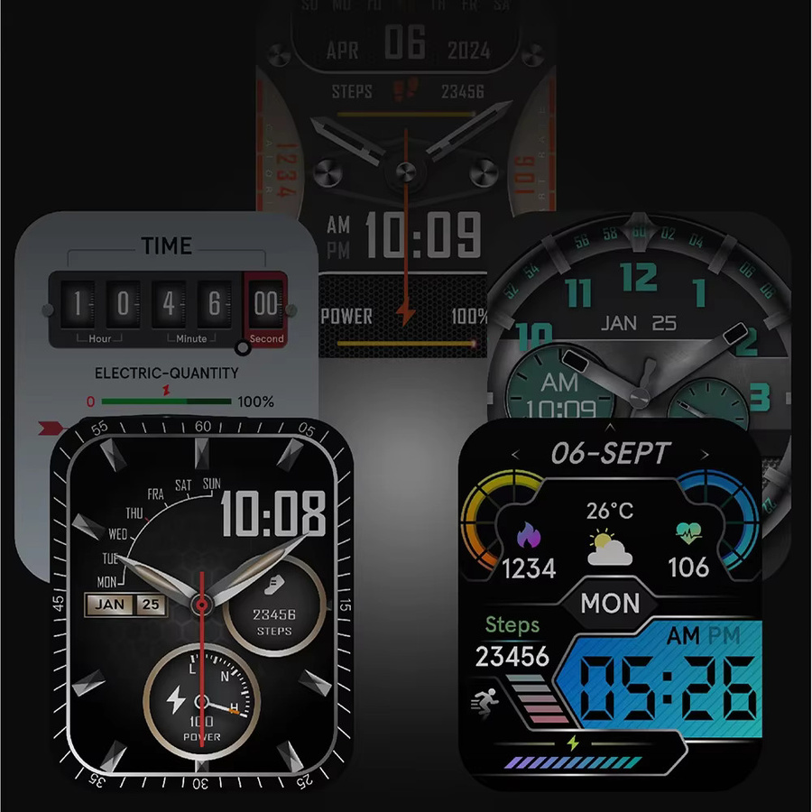 CRTORRS Smartwatch, Schwarz, Kunststoff, 44 mm, Unisex - Bild 4
