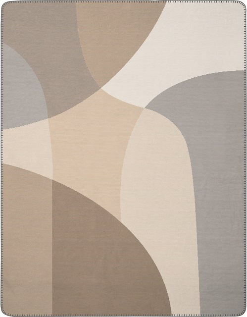 Biederlack Wohndecke New Look in Beige mit modernem geometrischem Design - Bild 1