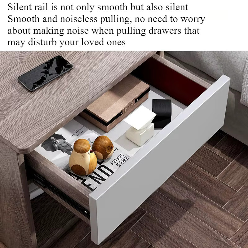 Moderner Nachttisch von LIUSHADUOLA in Braun mit Soft-Close-Schubladen und mattem Holzdesign - Bild 2