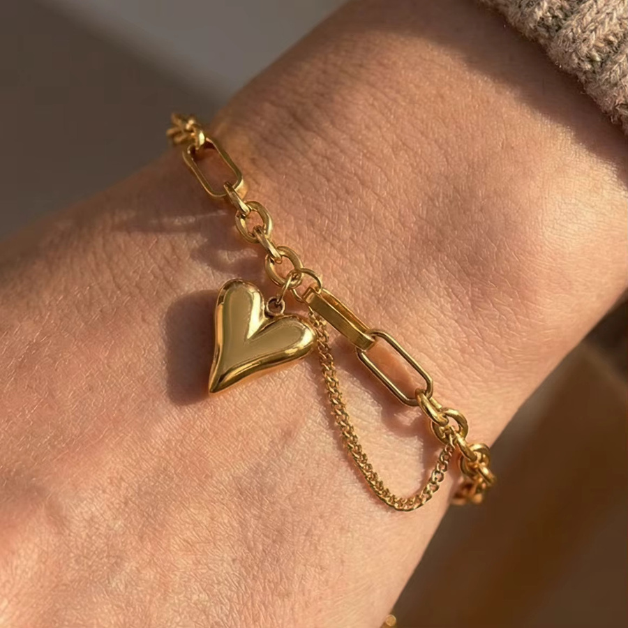LUXUKISSKIDS Armband, Herz-Gliederkette, Gold, Damen - Bild 3