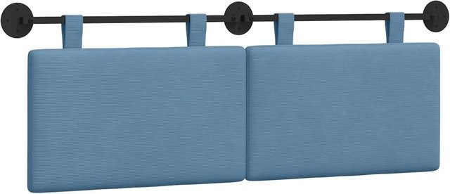 vidaXL Hängendes Kopfteil aus Cordstoff in Blau, Breite: 130 cm, Höhe: 55 cm, Tiefe: 110 cm - Bild 1