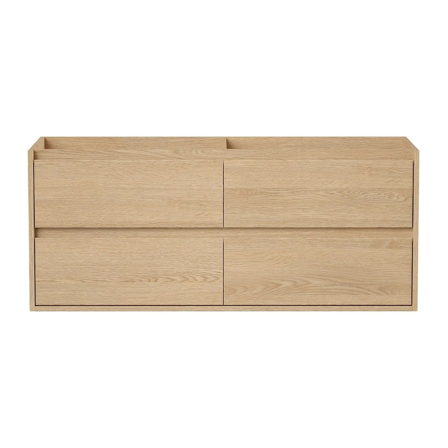 Waschbeckenunterschrank Milipam in Eichenholzfurnier Naturfarben Hell Beige Breite: 120 cm - Bild 2