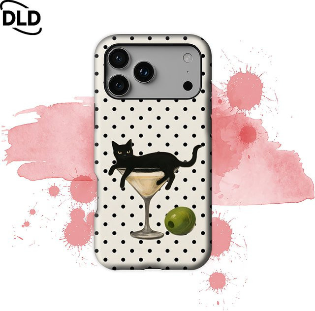Martini Cat Magnetische Handyhülle für iPhone 18 17 16 15 14 13 12 Pro Max Plus Robuste Doppelschichtige Schutzhülle - Bild 1