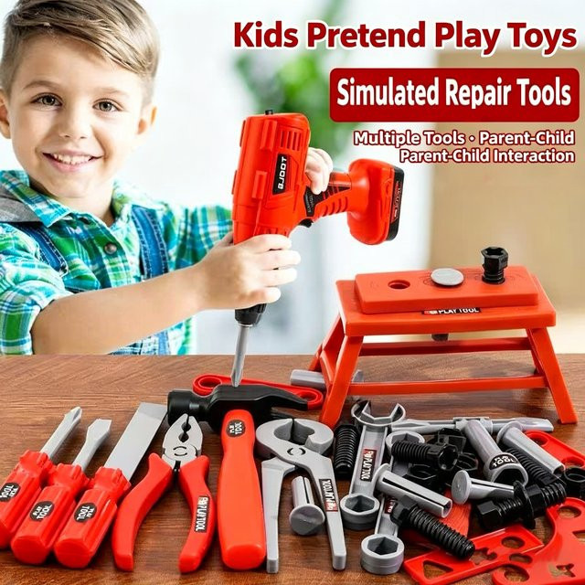 GONZI Kinder-Spielzeug-Werkzeugset, Kunststoff, Set / Bundle - Bild 1