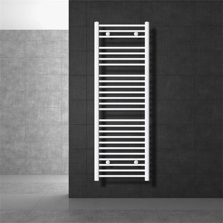 Elektrischer Badheizkörper LuxeBath Weiß Gebogen mit Heizstab 1200W und Digitalanzeige, B: 50 cm, H: 150 cm