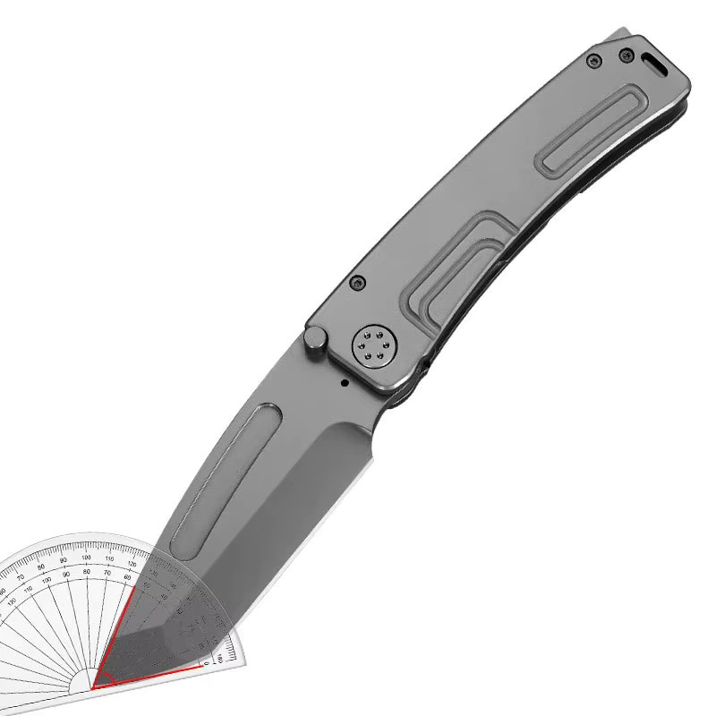 Hochhartes Taschenmesser für Outdoor und Camping mit D2-Stahlklinge und grauem Griff als EDC-Überlebensmesser - Bild 2