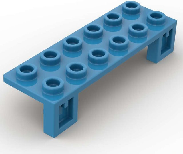 SixBricks Bausteine 5090 Halterung 1x6-2x6 Invertiert mit 1x4 Ausschnitt, 10-teiliges Set - Bild 1