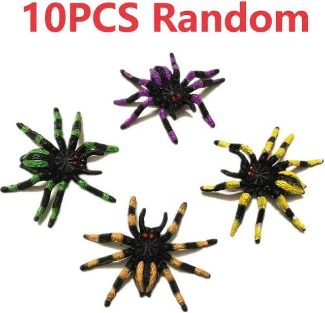 Discover Intime Gruselige Spinne als Halloween Horror Parodie Spielzeug aus Kunststoff in Weiß und Multicolor - Bild 1