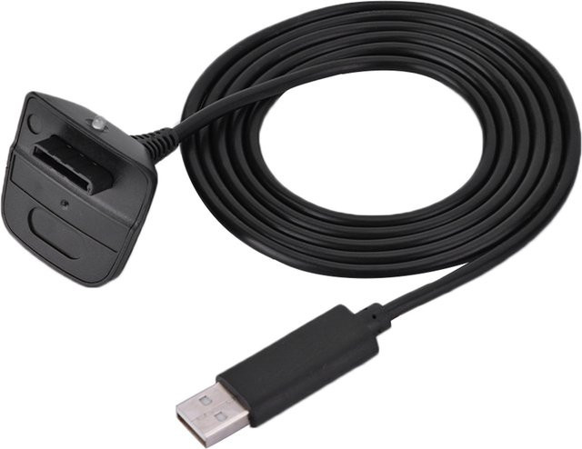 Microsoft Xbox 360 Wireless Controller USB Schnellladekabel in Schwarz - Bild 1