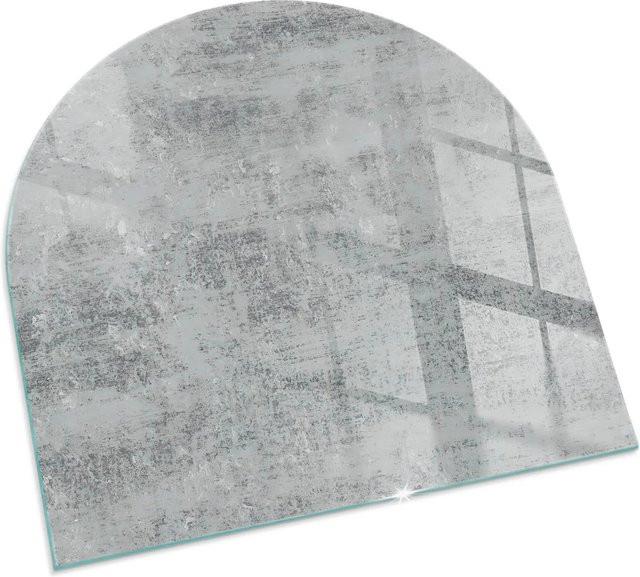 Tulup Glasplatte für Kamin mit abstrakter Hintergrundtextur in Grau, B/T: 100 x 100 cm - Bild 1