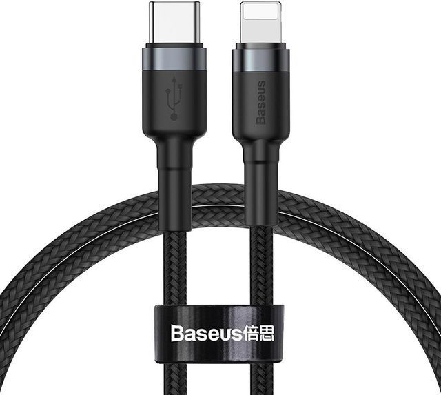 Baseus Cafule USB-C auf Lightning Daten- und Ladekabel, 18W, Grau, 1m - Bild 1