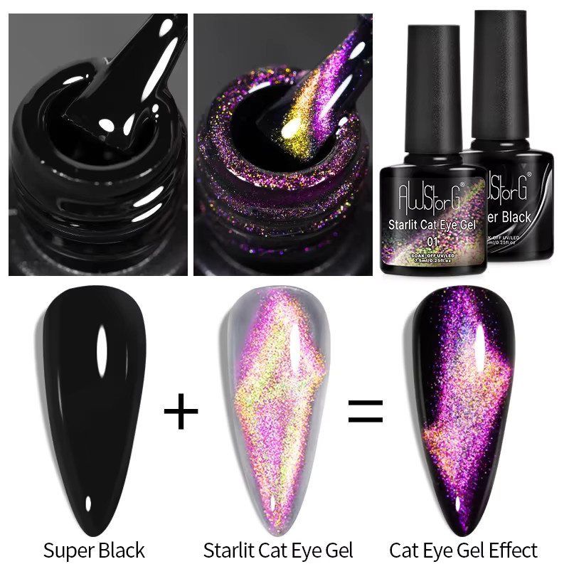 AWStorG Starlit Chameleon Cat Magnetischer Gel-Nagellack, 7,5 ml, Glass Cat 01 - Bild 3