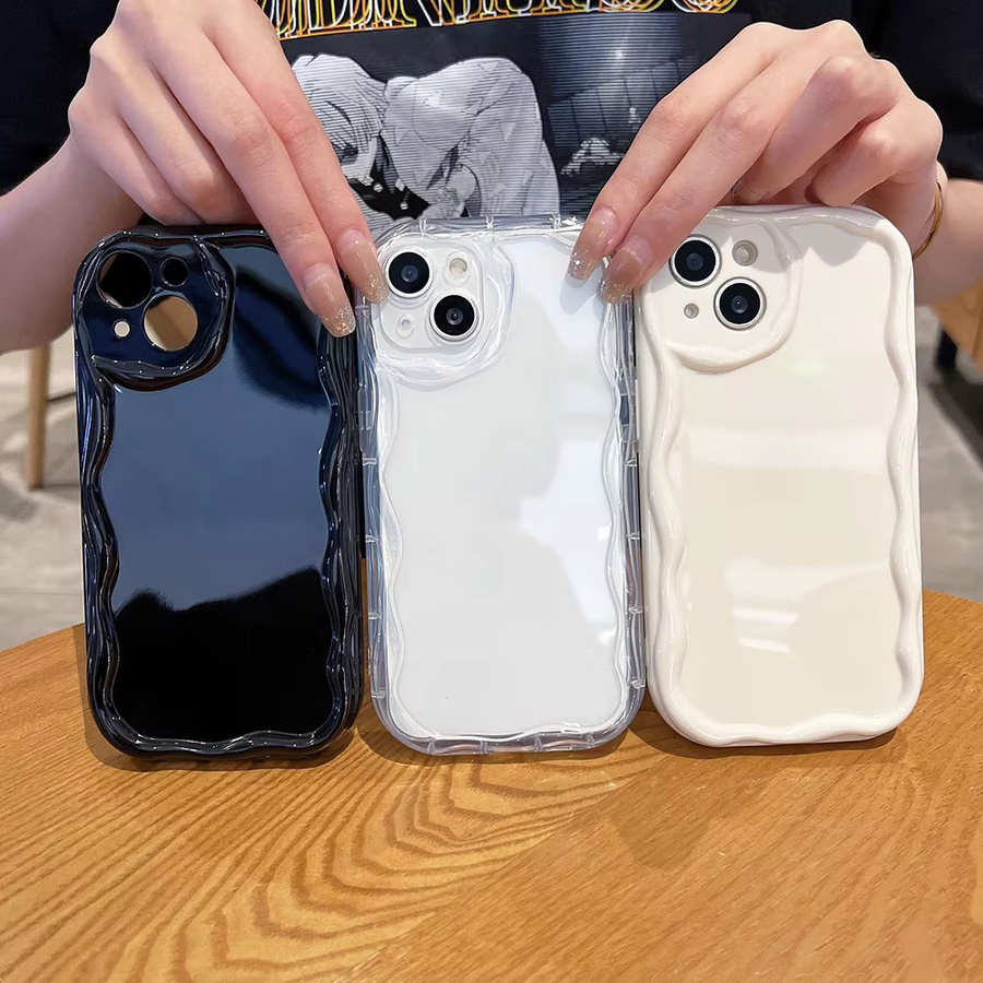 Wellige Handyhülle für Xiaomi Redmi Note 12S 11 10 9 8 12 Pro Mi 13T Pro Poco X5 X3 Pro C55 Redmi 10 12C 10C in Schwarz und Transparent - Bild 1