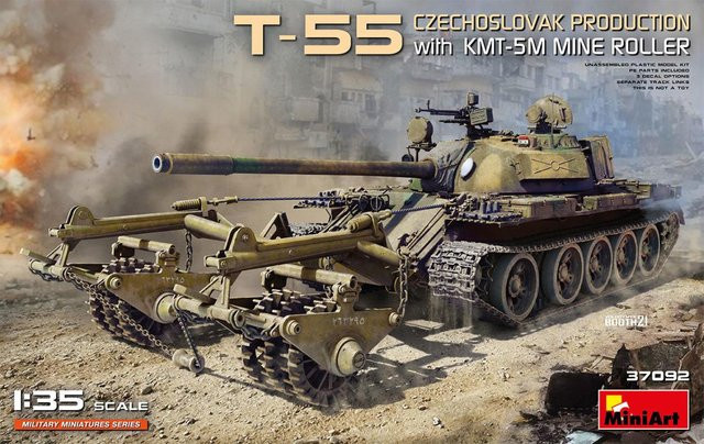 Miniart T-55 Czechoslovak Production with KMT-5M Mine Roller, Fahrzeug - Bild 1