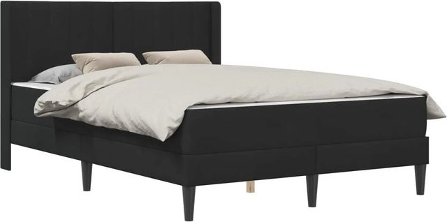 vidaXL Bettrahmen aus Samt in Schwarz, B/T/H: 140 x 190 x 96 cm - Bild 1