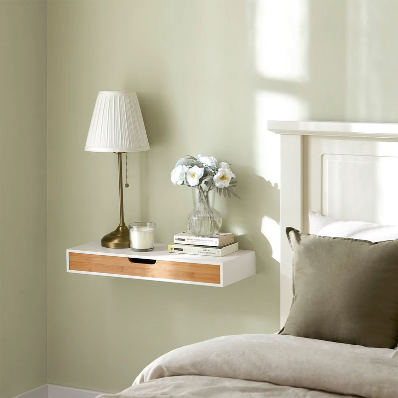 SoBuy FRG93-WN Schweberegal in Weiss mit Wandschrank und Schublade, Breite: 60 cm - Bild 2